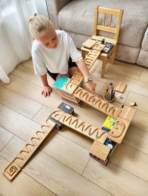 Розвиваюча доріжка Монтессорі Marble Track, набір з 4-х доріжок 1114033 фото